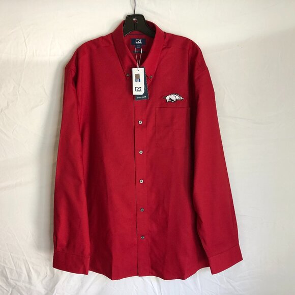 NEW Arkansas Razorbacks Cutter & Buck Button Up Long Sleeve Shirt Size XL - Picture 1 of 6